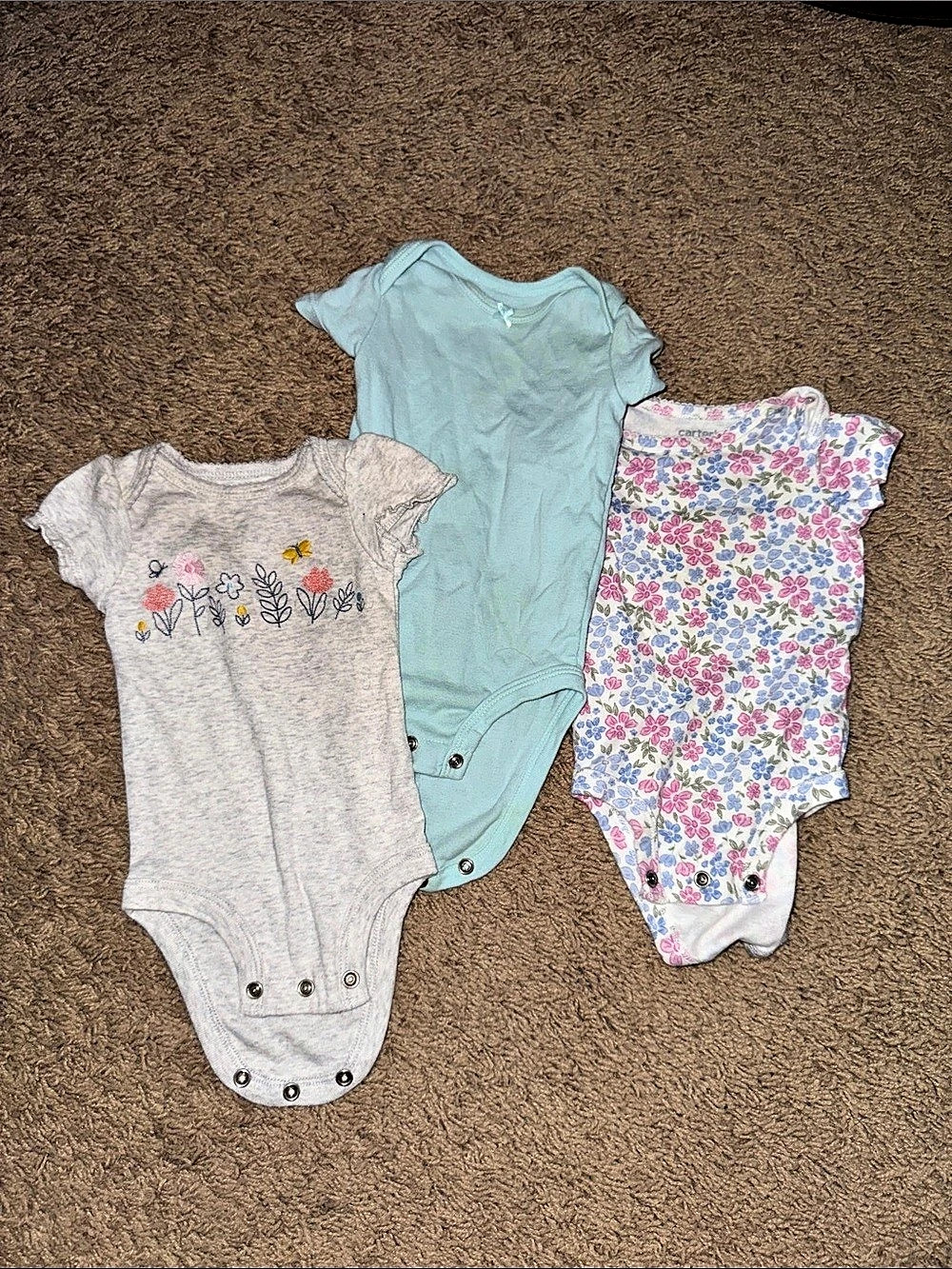 Just One You Baby 3M Bodysuit Set Blue & Gray